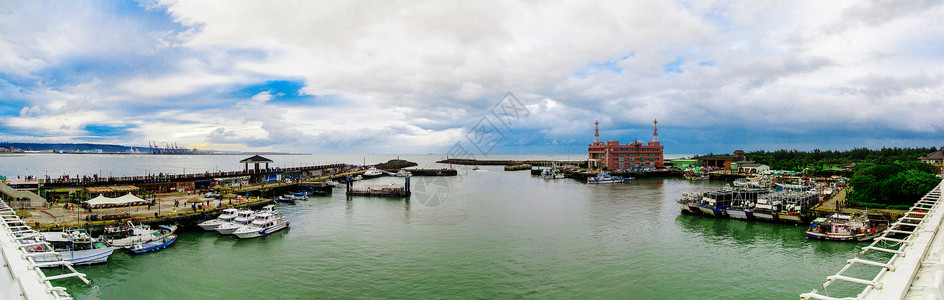 台湾新北市渔人码头全景背景