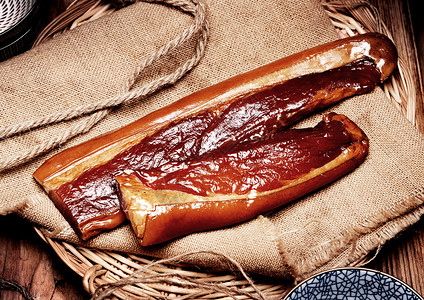 老腊肉廋肉热香肠高清图片