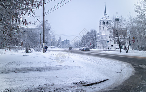 冬天城市雪景高清图片