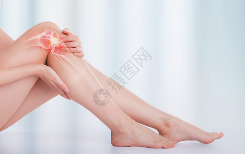 女性健身静物腿部淤红设计图片