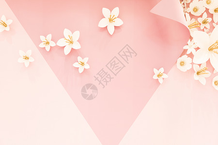 粉色小清新花朵背景素材图片