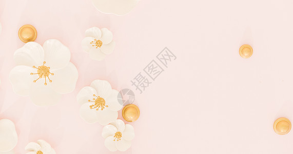 粉色小清新花朵素材背景图片