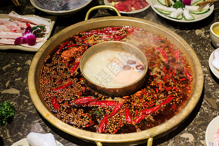 中国特色美食火锅鸳鸯高清图片素材