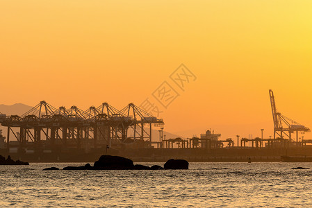 黄昏港口码头图片
