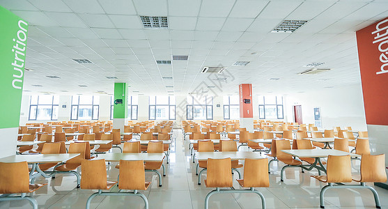 木桌椅餐厅学校食堂背景