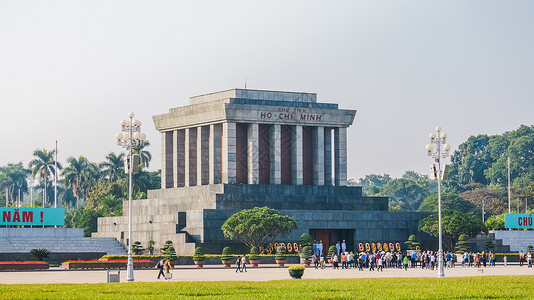 胡志明市政厅越南河内胡志明墓背景