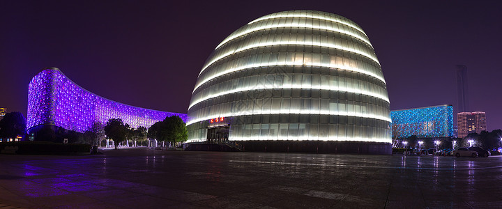 都市风景照片苏州科文中心夜景照片背景