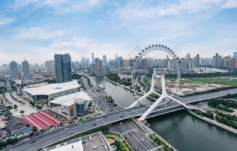 天津之眼摩天轮背景图片