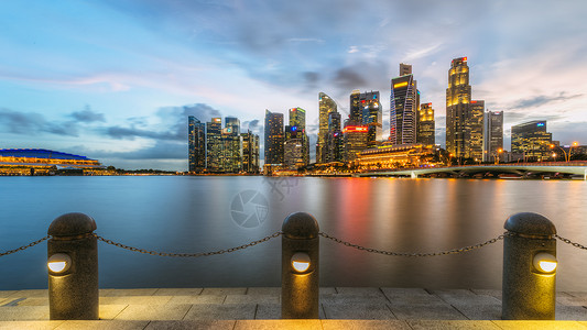新加坡滨海湾夜景大图背景图片