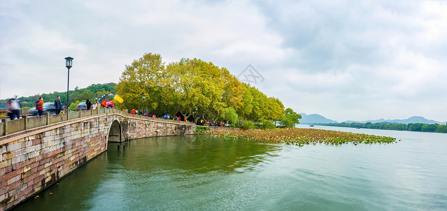 西泠桥风景景区孤山高清图片