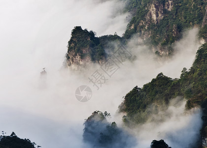 云海梦幻贵州铜仁仙境梵净山背景