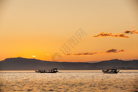 东南亚缅甸伊洛瓦底江日落背景