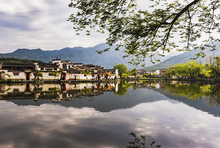 过去和未来春晓宏村背景