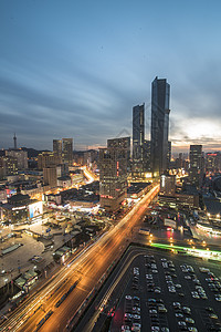 大连商场现代城市夜景背景