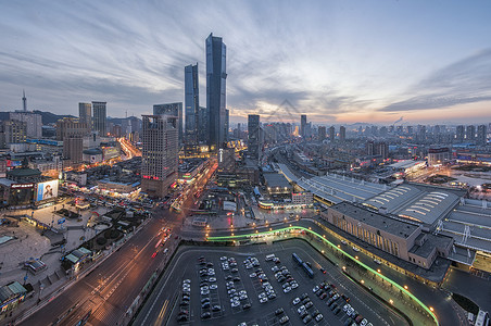 大连商场大连现代城市夜景背景