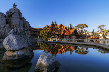 西双版纳傣族建筑寺庙高清图片素材