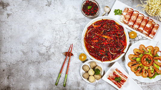 香辣火锅美味的红辣椒食材高清图片
