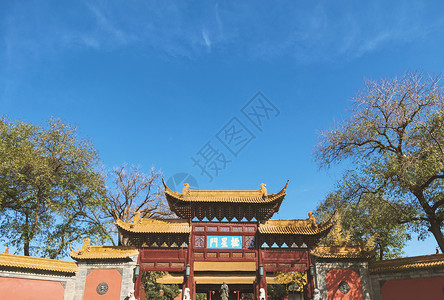 南京旅游景点里的古建筑背景图片