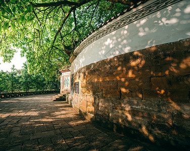 园林围墙重庆陶行知纪念馆背景