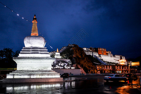 拉萨布达拉宫夜景图片