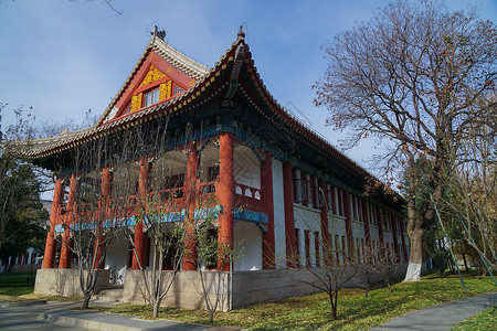 北京大学红楼北大里的冬季风景一角背景