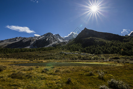 夏诺多吉雪山四川稻城亚丁夏诺多吉背景