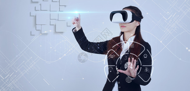 眼镜模特女VR智能眼镜设计图片