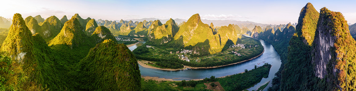 阳朔旅游桂林阳朔漓江山水风光背景