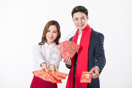 情侣素材衣服商务人士和新年红包背景