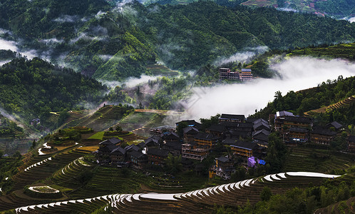 梦幻家园雨后山村高清图片