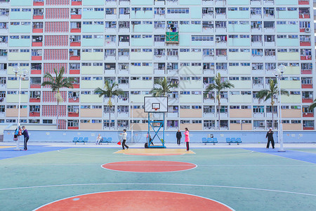 香港ins网红的彩虹邨背景图片