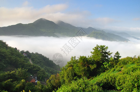 山村云雾背景图片