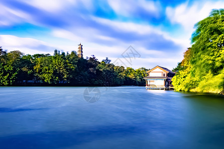 山水元素广东惠州西湖自然风光背景