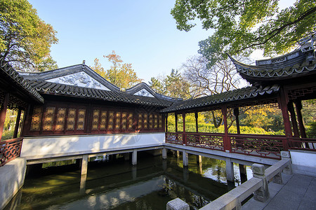 艺术庭院中国元素古建筑背景