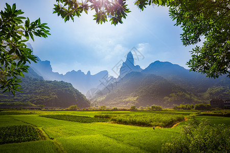 自驾游景区江南田园背景