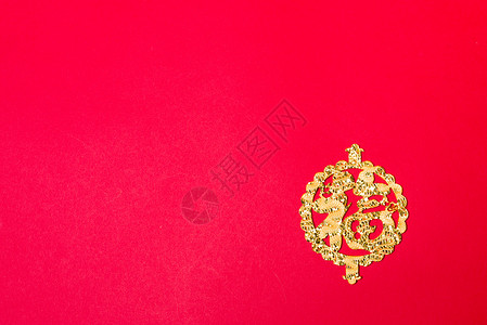 金福红色留白背景图片