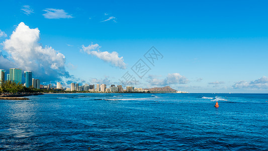 魅力夏威夷夏威夷城市风光背景