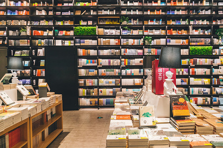 書店书店图书馆室内环境背景