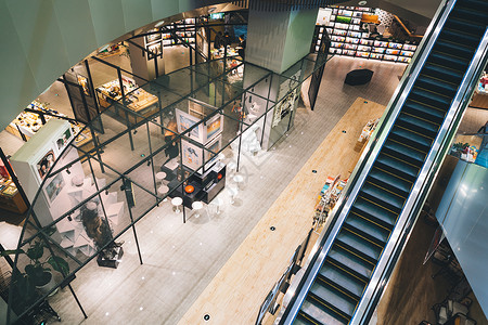 皇冠大扶梯商场购物中心室内环境背景