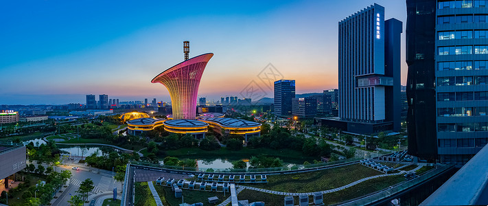 科技城市夜景路高清图片