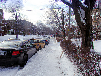 扫雪加拿大蒙特利尔雪后的大街背景