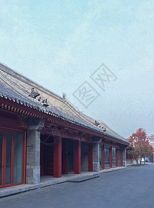 秋天北京公园一景背景图片