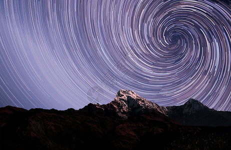 星空星轨银河素材山峰星轨背景设计图片