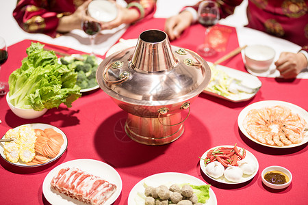 团圆饭年夜饭场景背景