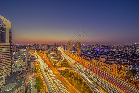 城市夜景汽车城市交通背景