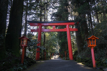 日本箱根鳥居背景图片