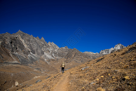 尼泊尔徒步旅行登山户外徒步背景