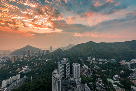 深圳南山晚霞城市建筑风光图片