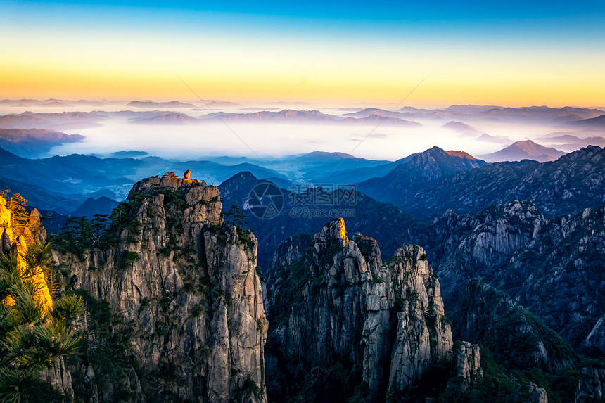 黄山日出图片