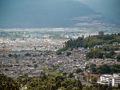 大研古城丽江大研古镇俯瞰背景